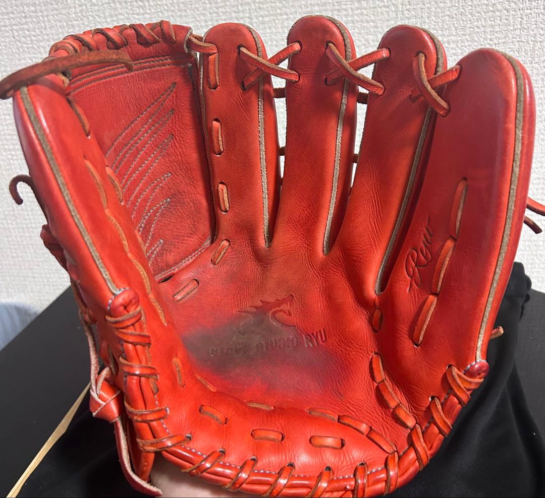 RYU 硬式 投手 グラブ オレンジ
