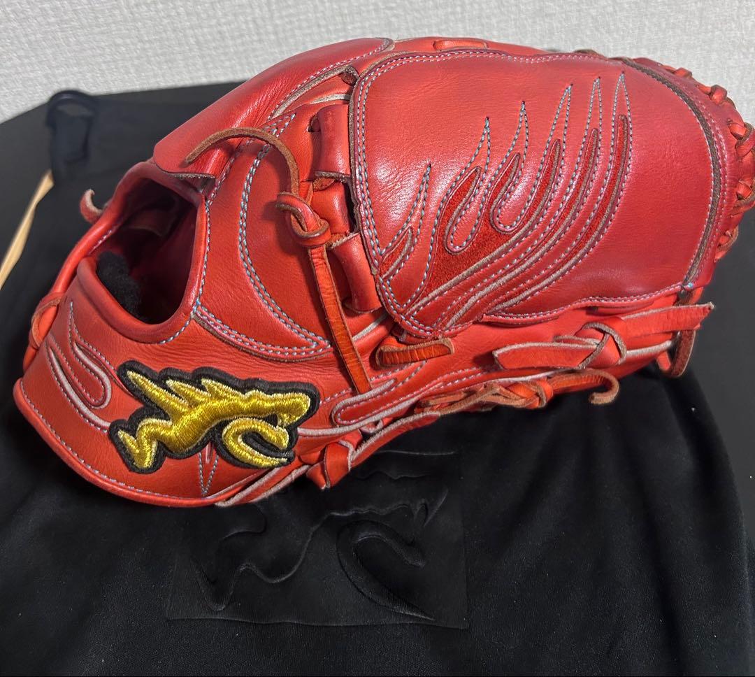 RYU 硬式 投手 グラブ オレンジ