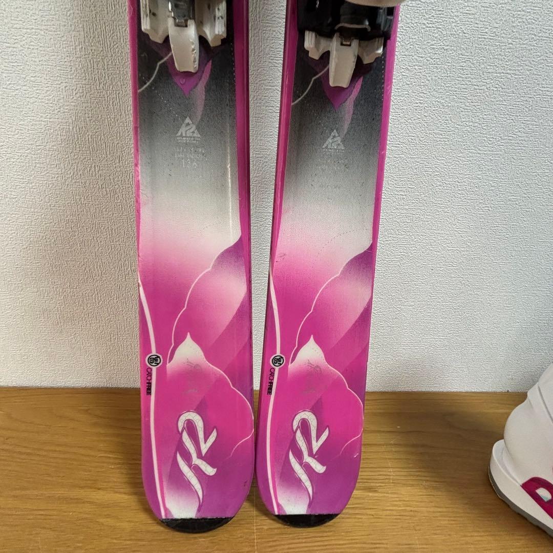 ジュニアスキーセット　K2 136cm 24-24.5cm ストック付