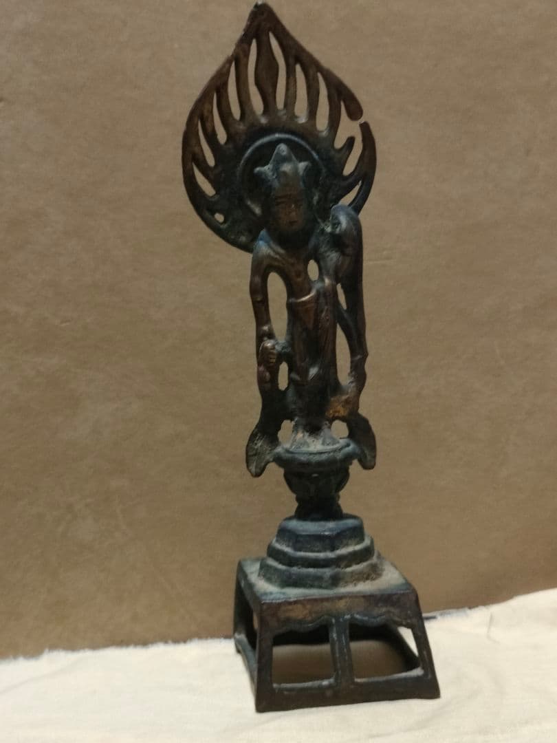 観音立像　古銅　統一新羅　北魏　朝鮮美術　中国美術　骨董アンティーク