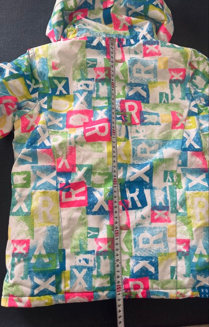 【美品】ROXYスキースノーボードウェア130140ピンク白キッズ青ジャケット