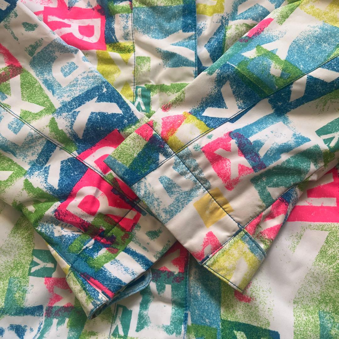 【美品】ROXYスキースノーボードウェア130140ピンク白キッズ青ジャケット