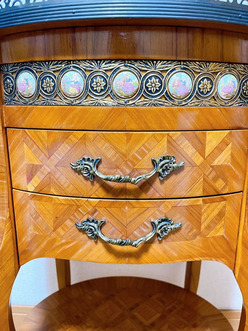 最高級 スペイン家具 マリネール コンソールチェスト 寄木細工 マホガニー材