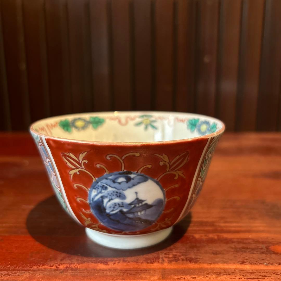 古伊万里錦染　縁反小腕型　江戸中期