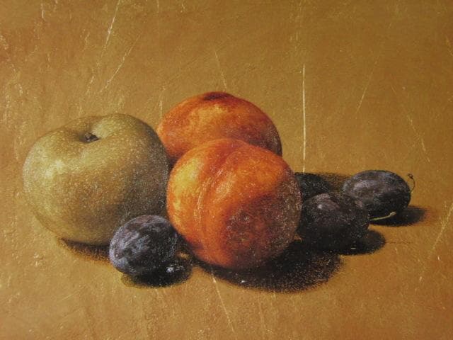 野田弘志、「プルーン」、希少な額装用画集より、新品高級額装付