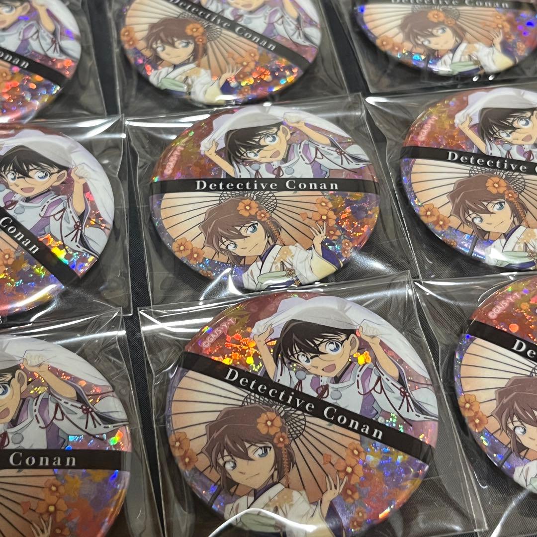 名探偵コナン 秋の華和装 クラックス 灰原哀 江戸川コナン スパークル缶バッジ