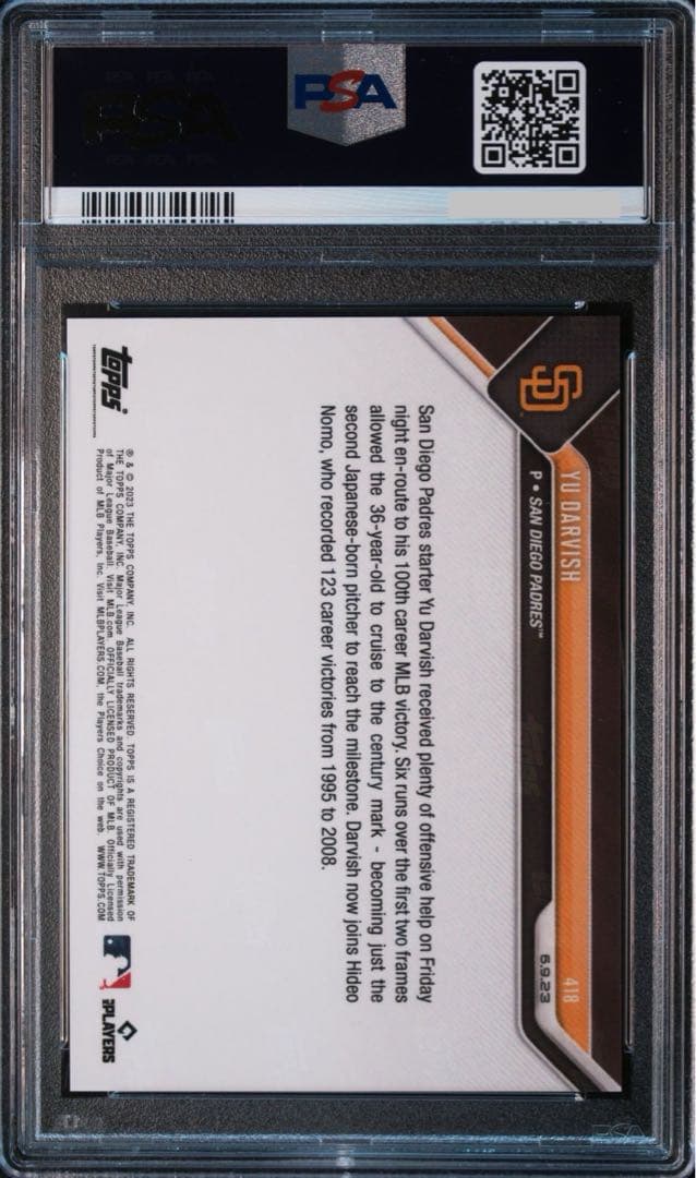 PSA10 鑑定済 Topps now MLB ダルビッシュ カード シリアル
