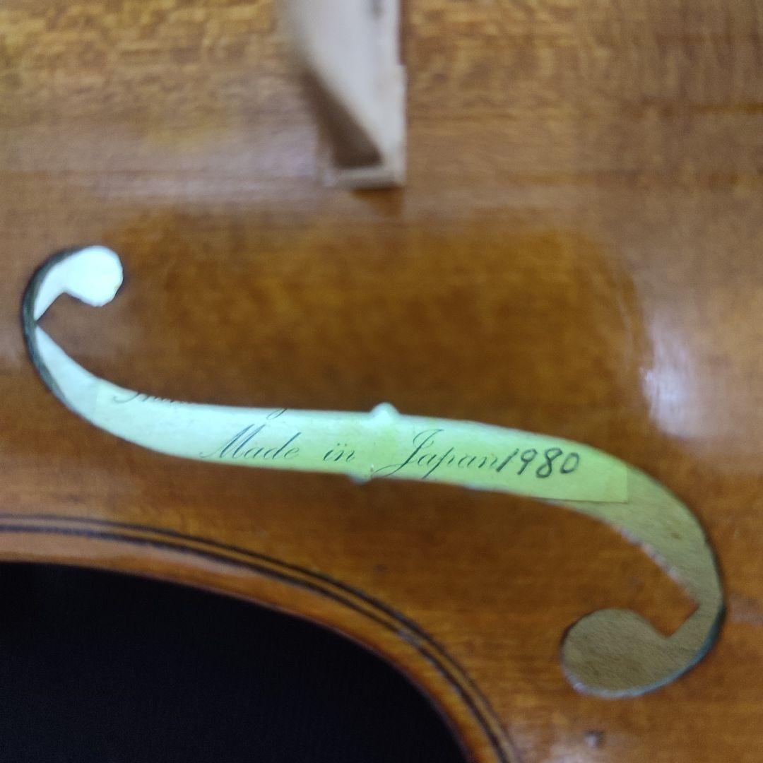 井筒信一 製作 1/4分数 バイオリン　弦新品交換済　弓・ケース・肩当て付属