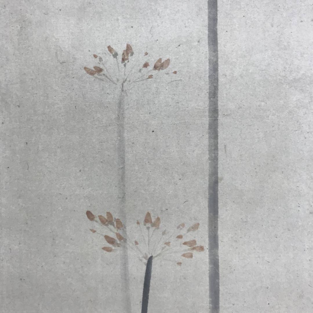 真作/中島来章/江浦草にセキレイ図/鶺鴒/花鳥図/掛軸/名家伝来/AE-215