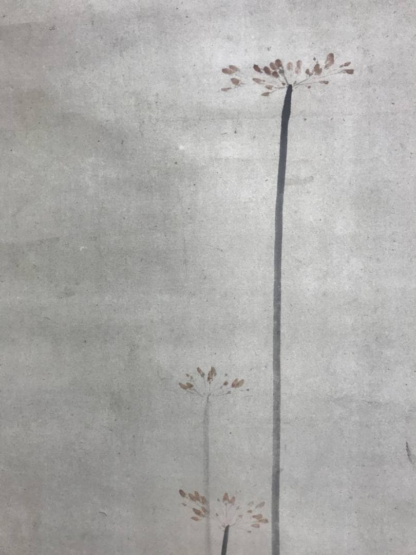 真作/中島来章/江浦草にセキレイ図/鶺鴒/花鳥図/掛軸/名家伝来/AE-215