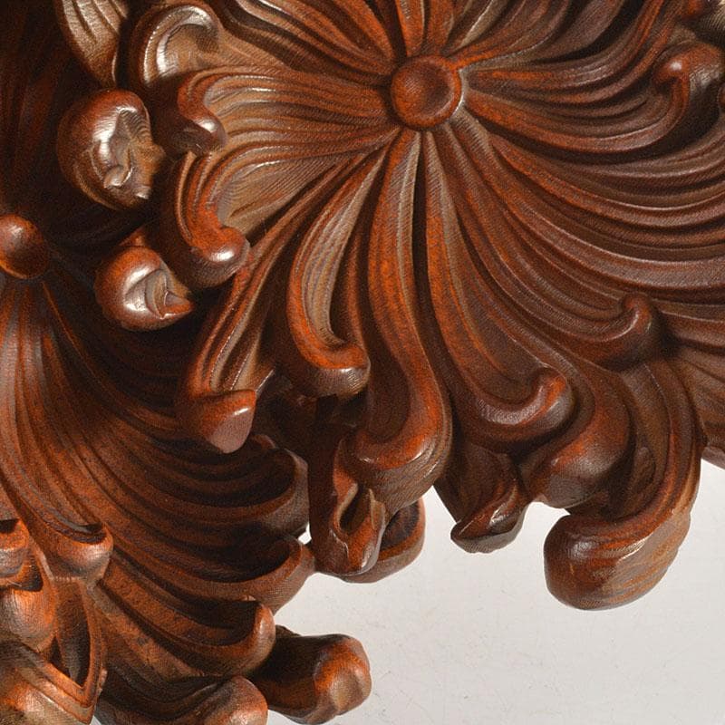 中国　唐木紫檀製　蓮花彫　茶托　5客　M　6751E