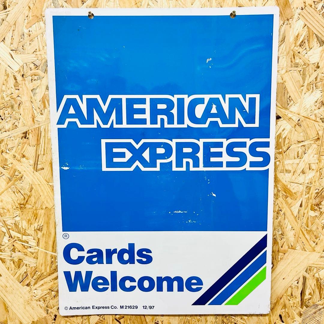 US仕入れ AMERICAN EXPRESS 1994年製 メタル看板 両面仕様