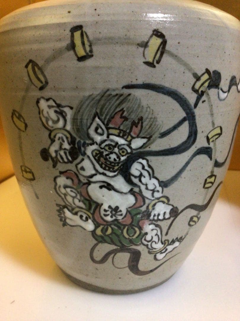 茶道具 水指 乾山 風神雷神 共箱付き