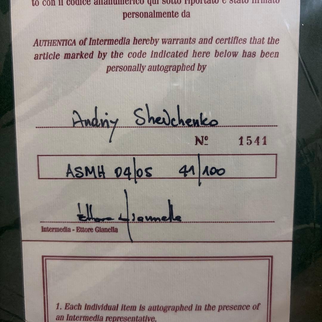 シェフチェンコ　バロンドール受賞記念　サイン入りユニフォーム 100枚限定