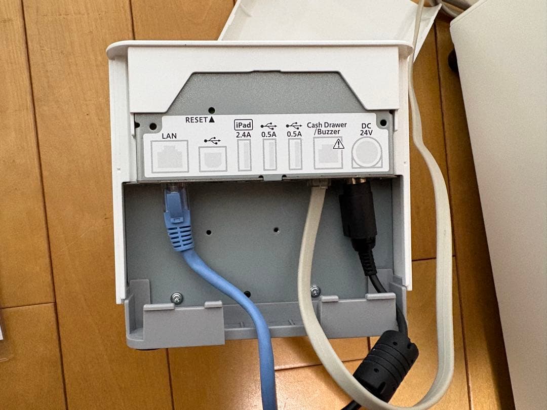 USEN対応レジスターキャッシュドロワーとプリンタ　コード、LANケーブル付き