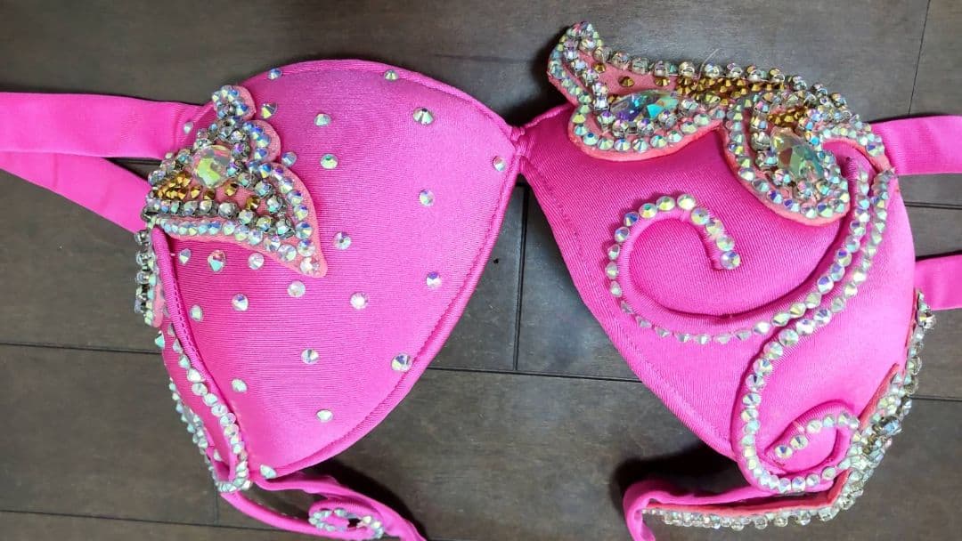 ベリーダンス 衣装セット 色:ピンク