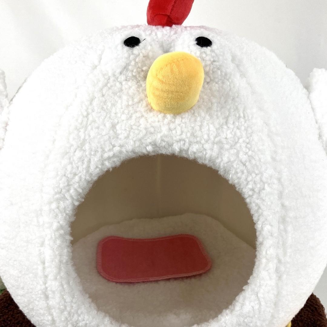 MOFUCATたまご爪とぎ&トラックボールトイ付きニワトリさんキャットハウス猫用