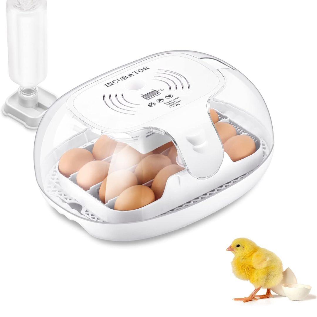 Moongiantgo 自動孵卵器 ふ卵器 温度表示 自動転卵/加湿 鶏卵16個