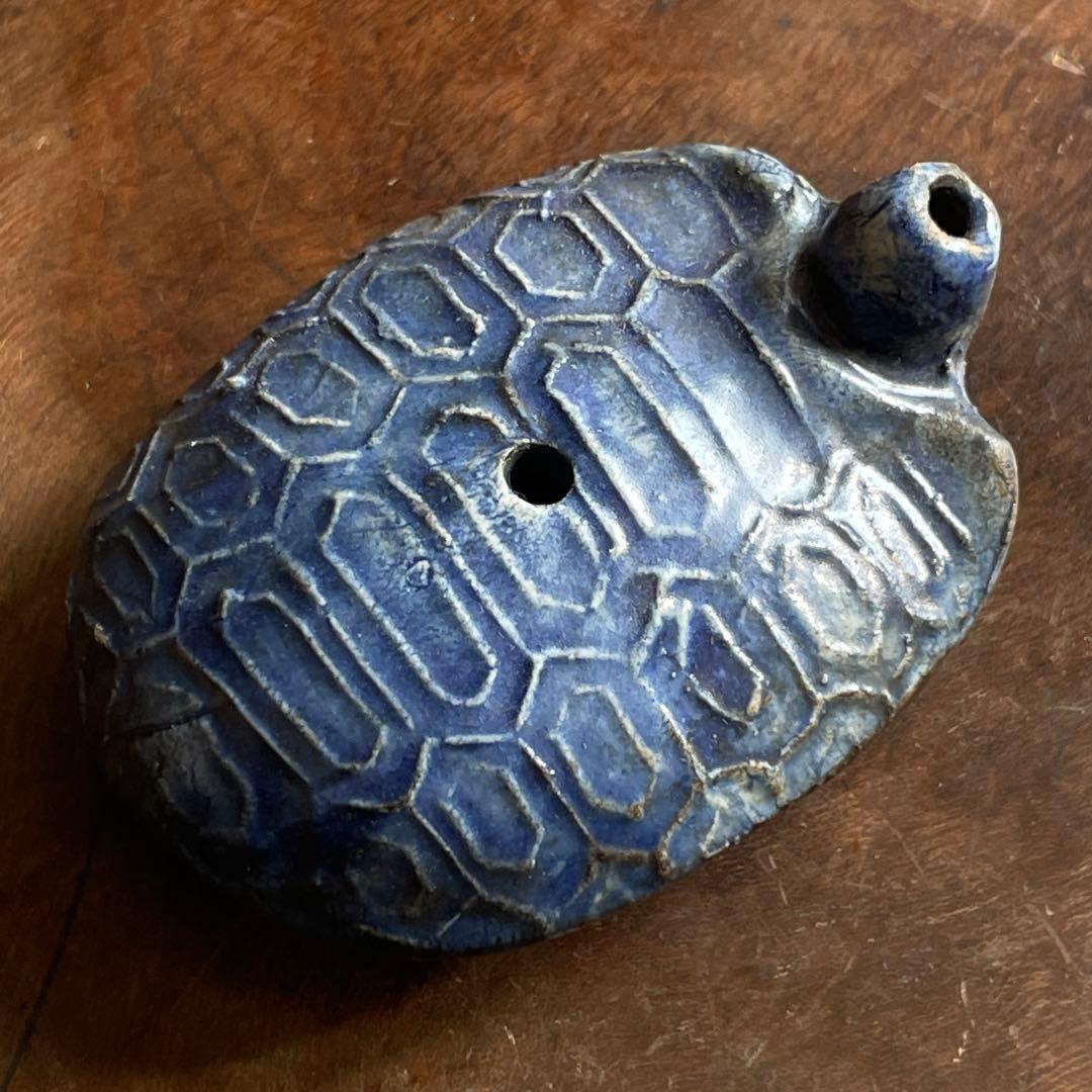 李朝　瑠璃釉　亀形　水滴　文房具　書道具　李朝時代