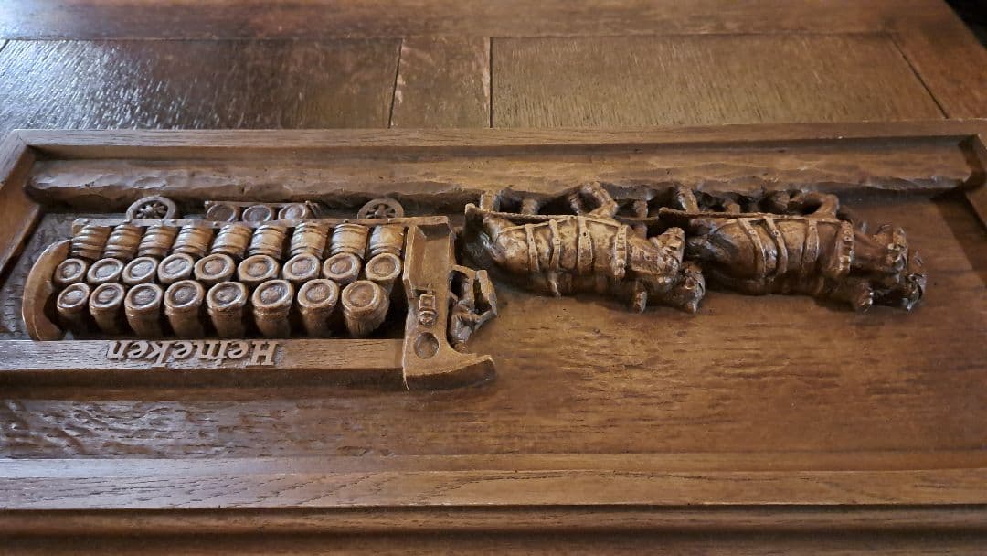 【廃盤】ハイネケン　ヴィンテージ　ディスプレイ　木製　海外　木彫り