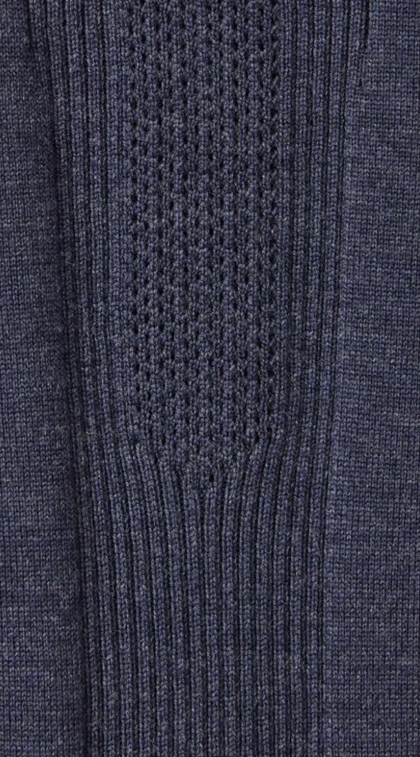 デサントゴルフ　防風裏地付きハイブリッドフルジップセーター　ネイビー