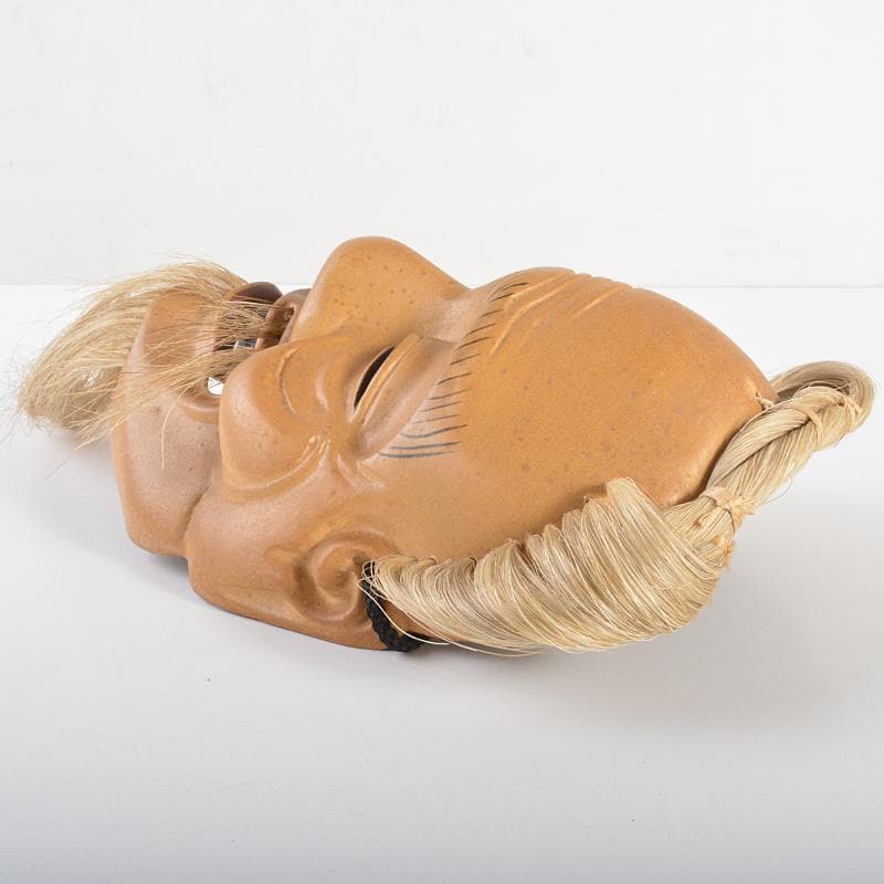 能面　能楽　雅楽　木彫　尉面　裕茂銘　C　R6856