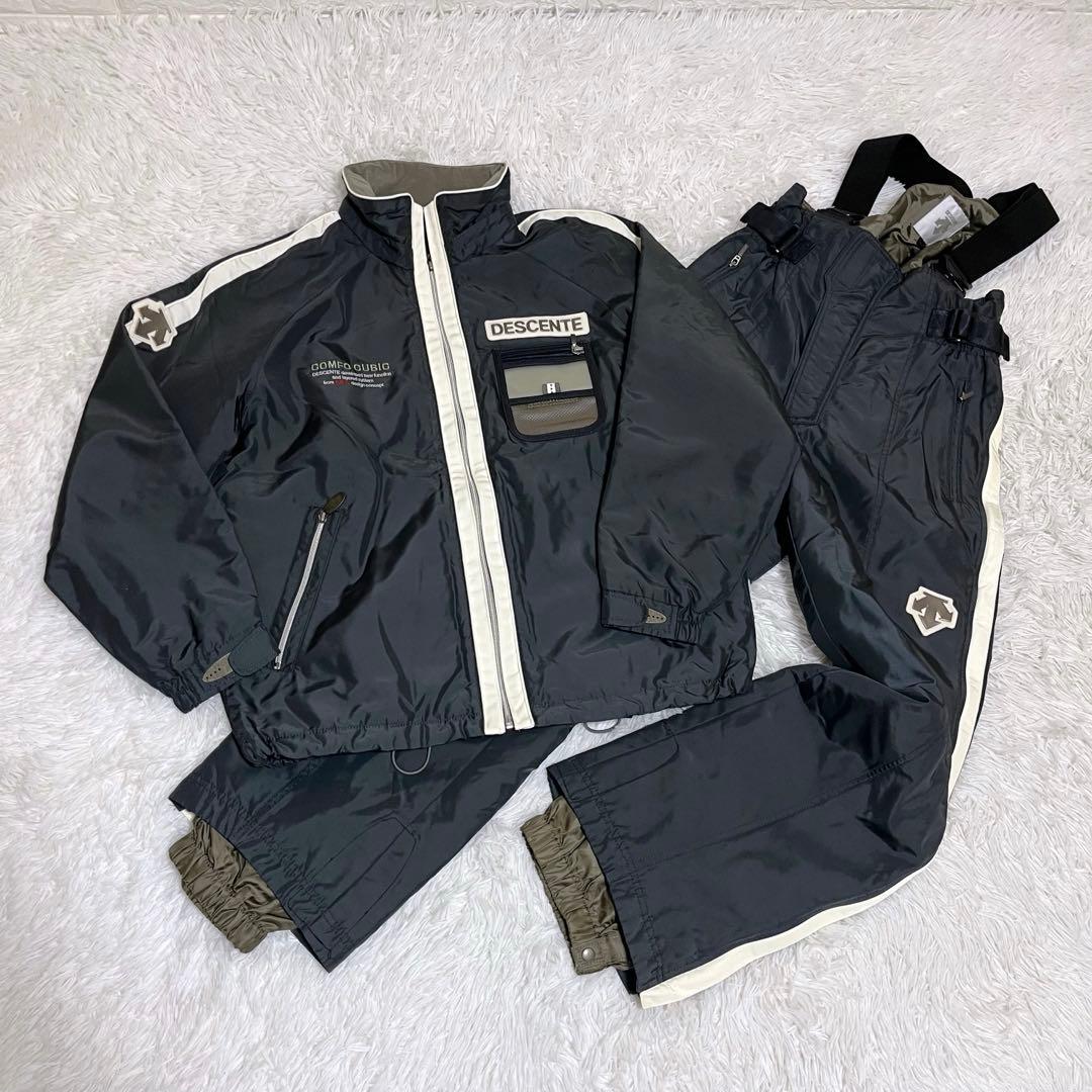 DESCENTE スノーウェア上下M ブラック スキースノボ シンプル 男女兼用