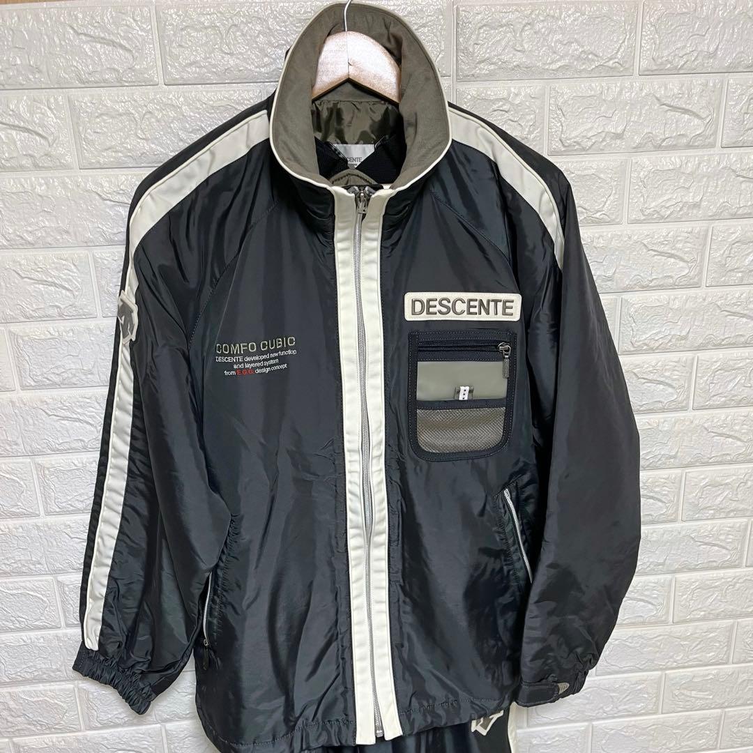 DESCENTE スノーウェア上下M ブラック スキースノボ シンプル 男女兼用