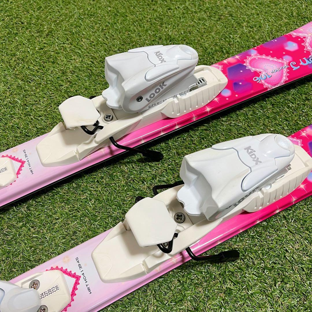 Hart かわいいピンク 女の子 ジュニア106cm スキー板ビンディングセット