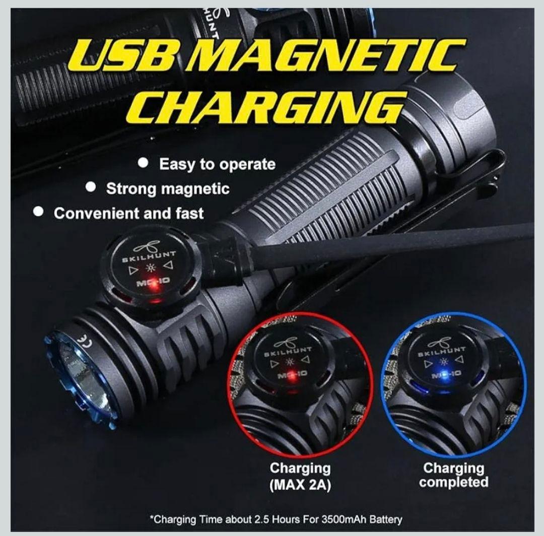 LEDライト USB磁気充電 耐水 マグネットスタンド 付属品多数 美品