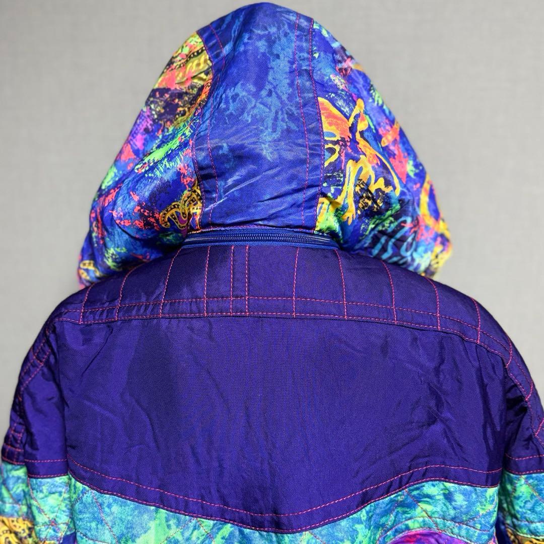 エレッセ　日本製 スキーウェア上下セット 90s レトロ 総柄 ゴールドウイン