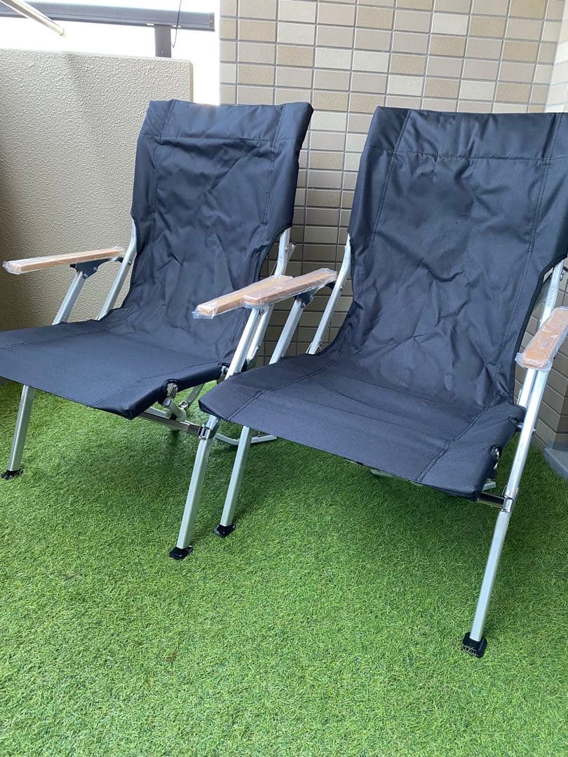 【kazu】ローチェア30 ブラック 2脚セット