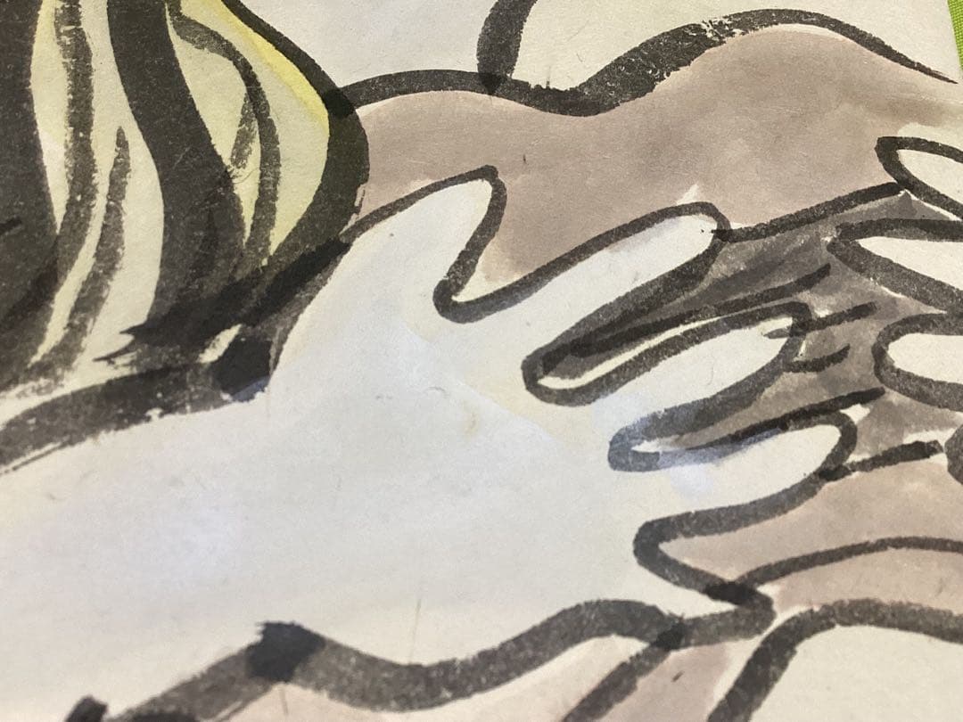 北川民次　裸婦像　水彩画　原画　直筆　和紙　直筆サイン落款有り　額入り　希少品