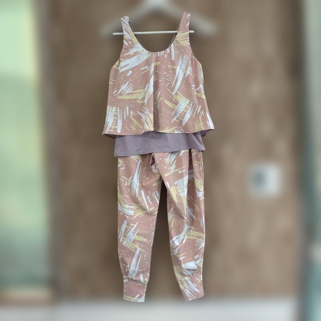 Real Stoneリアルストーンレイヤードタンク＆リラックスロングパンツセット