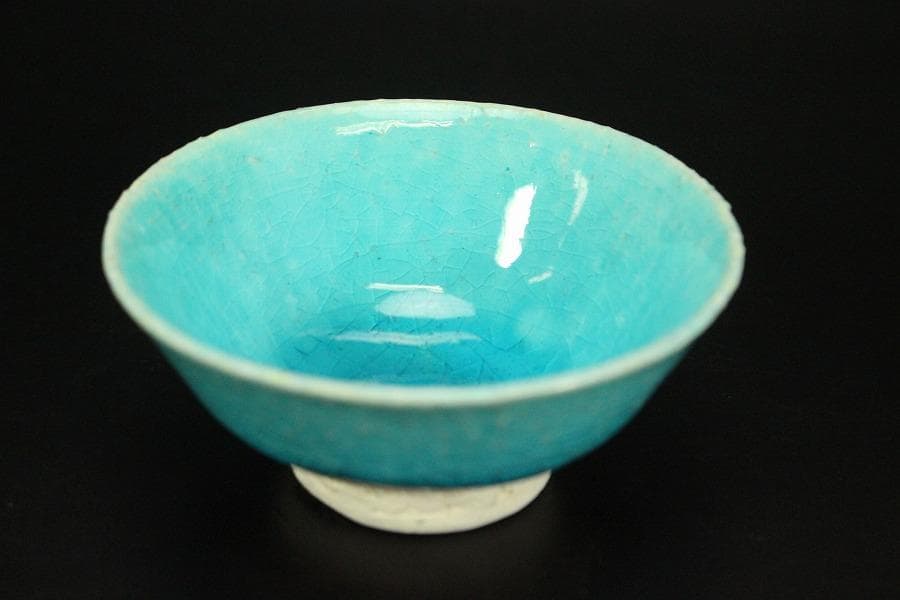 料理器 トルコ青 向付 小碗 義隆作 共箱(LC779)