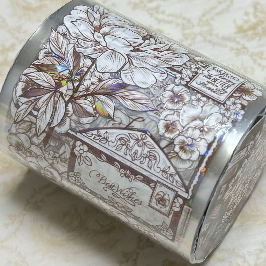 海外 PETテープ マスキングテープ ヴィンテージフラワー