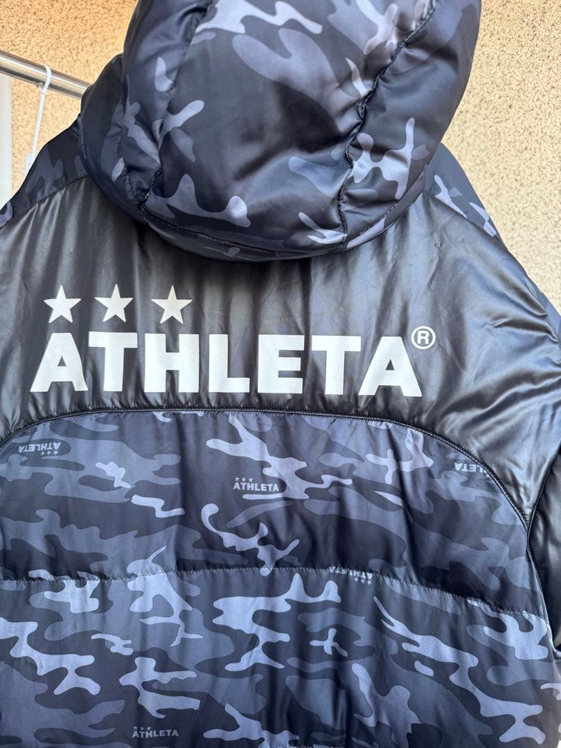 ATHLETA アスレタ ベンチコート Lサイズ カモフラ ブラック】