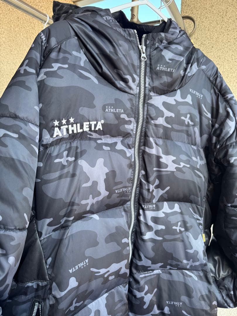 ATHLETA アスレタ ベンチコート Lサイズ カモフラ ブラック】