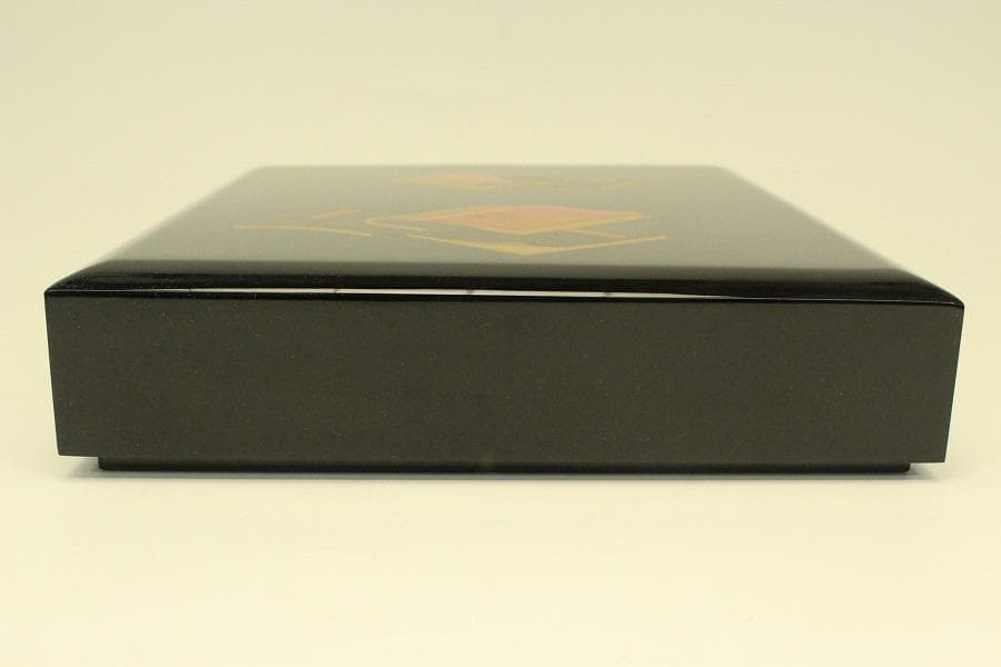 和本蒔絵 四方 蓋物 文庫 未使用(A878)