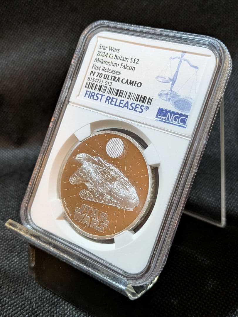 【コレクター必携】2024年スター・ウォーズ銀貨　最高鑑定ミレニアム・ファルコン