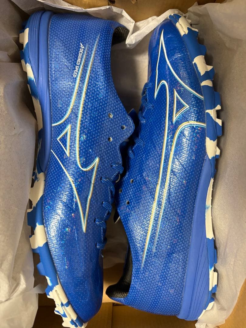 新品 25.5cm ミズノ アルファ プロ AS TF 青