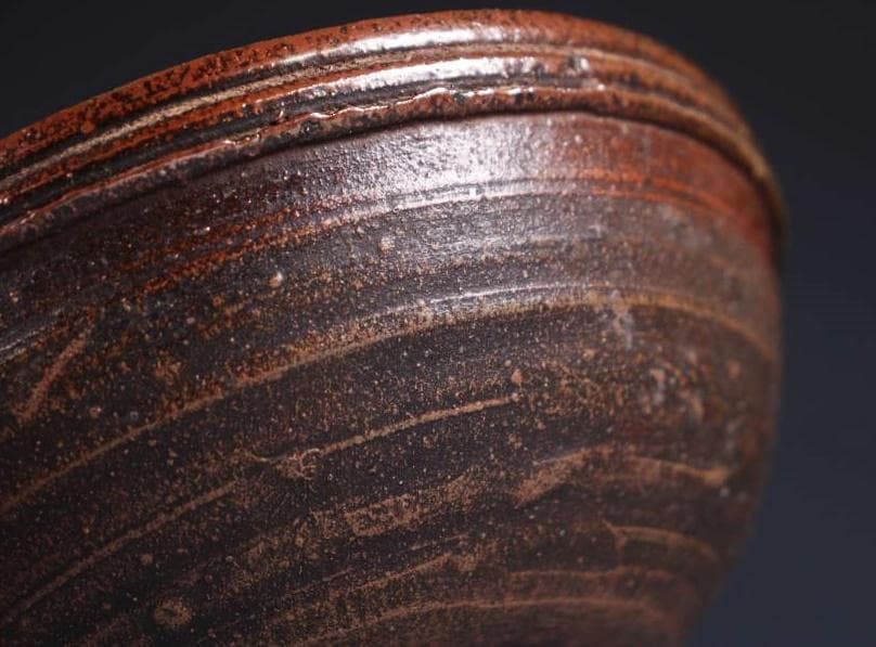 古備前　江戸期　黄胡麻窯変鉢　 M324