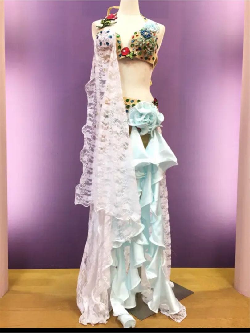 ベリーダンス衣装 オリエンタル ホワイトレース