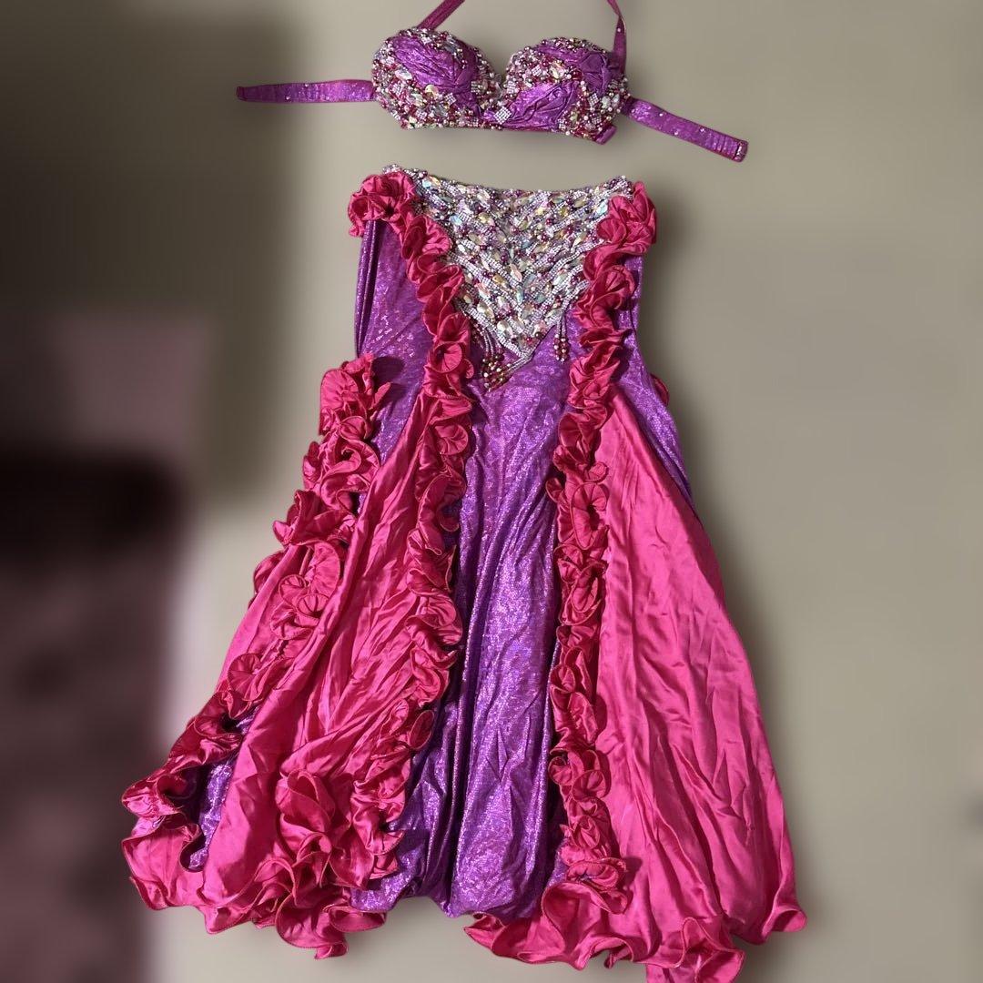 ピンクとパープルのベリーダンスセットアップ　チョットだけ値下げ