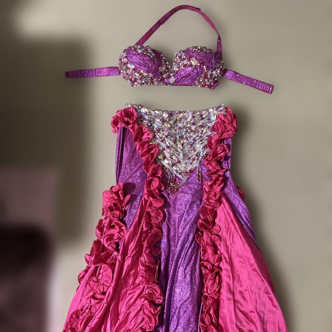 ピンクとパープルのベリーダンスセットアップ　チョットだけ値下げ