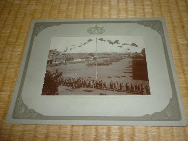 美品非売品 明治25年日清戦争前◆大日本帝国陸軍徽章入『近衛歩兵連隊』写真計6枚
