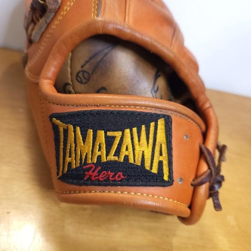 タマザワ 日本製 ヒーローシリーズ 平裏ディア 左投げ用 外野用 硬式グローブ