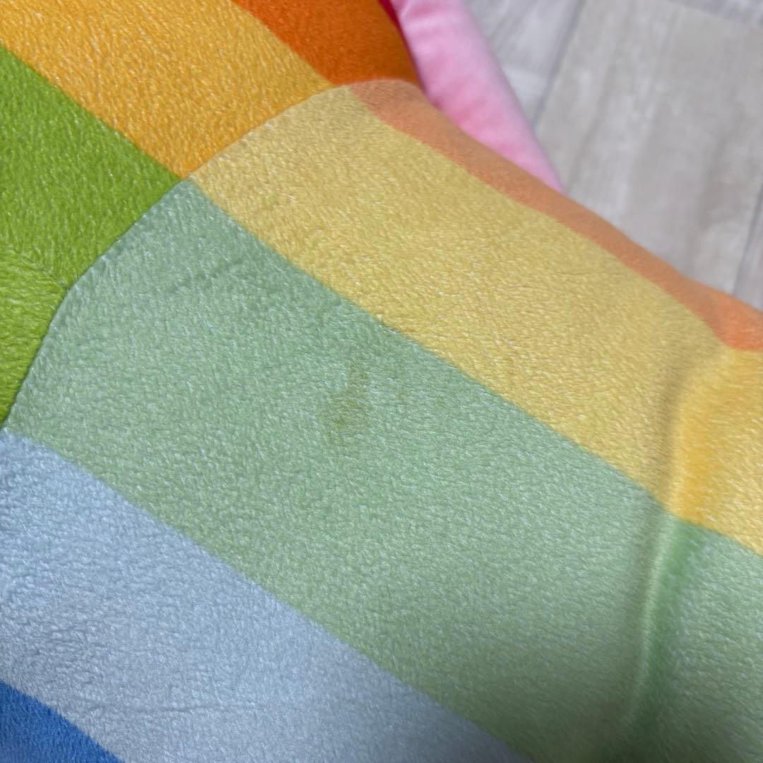 希少　レインボーなめこ 筒形クッション　おさわり探偵なめこ BIGFUNGHI