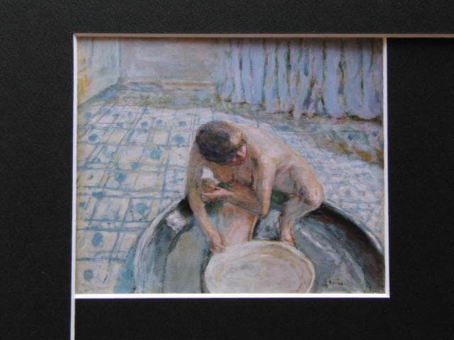 ピエール ボナール、【浴槽、ブルーのハーモニー】、新品高級額 額装付