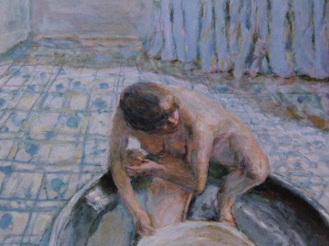 ピエール ボナール、【浴槽、ブルーのハーモニー】、新品高級額 額装付